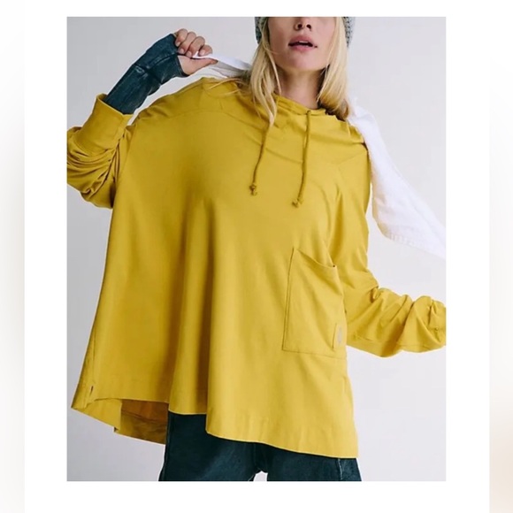 free people movement Tops - Free People Movement Hot Shot Hoodie Pullover Mustard Yellow Oversized Size L